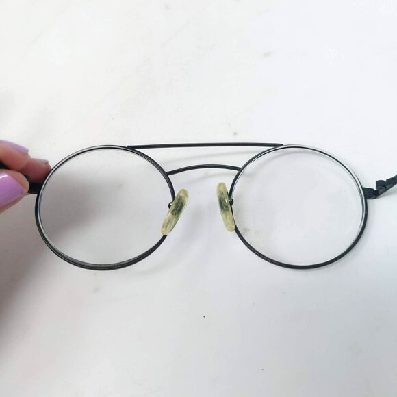 Vintage Round Metal Glasses Black Bug Vista - Picture 6 of 8